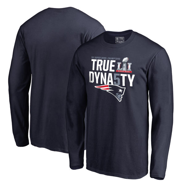 New England Patriots Pro Line by Fanatics Branded 5-Time Super Bowl Champions True Dynasty Long Sleeve T-Shirt - Navy